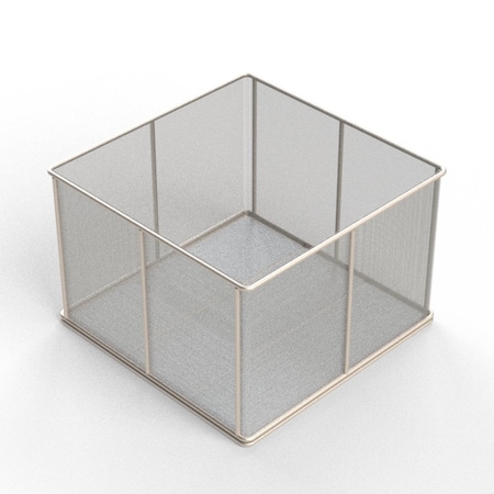 Anysizebasket Rectangular Wire Mesh Basket: 18Lx18Wx12H, 304 SS, 5/16 Rod Frame, No Handles, Mesh: 8 x .047 TMT-180180120-N08S